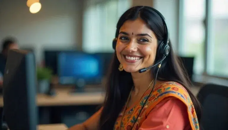Woman with headset